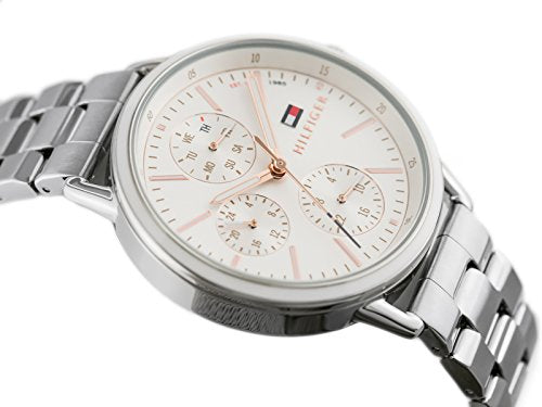 Shop Tommy Hilfiger Carly White Dial Silver Stainless Steel Strap Watch for Women - 1781787 in USA