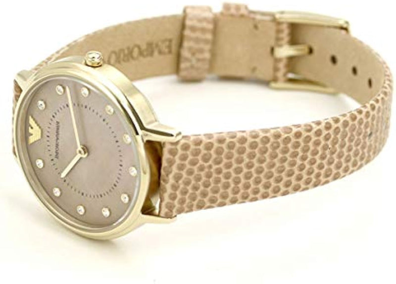 Emporio Armani Kappa Quartz Mother of Pearl Taupe Dial Brown Leather Strap Watch For Men - AR11151 Buy Now By Emporio Armani