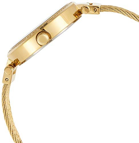 Shop Guess Soho Champagne Dial Stainless Steel Mesh Bracelet Watch For Women - W0638L2 in USA