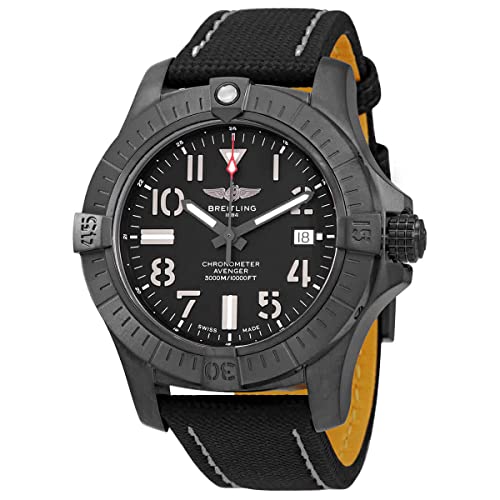 Shop Breitling Avenger Automatic 45 Seawolf Night Mission Black Dial Black Nylon Strap Watch for Men - V17319101B1X1 in USA