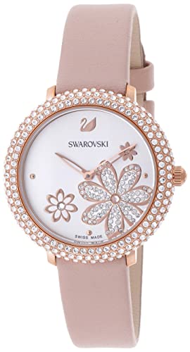 Shop Swarovski Crystal Frost White Dial Pink Leather Strap Watch for Women - 5519223 in USA