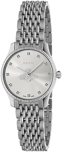 Shop Gucci G Timeless Quartz Silver Dial Silver Steel Strap Watch For Women - YA1265019 in USA