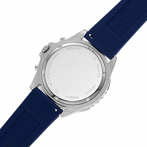 Fossil Garrett Chronograph Blue Dial Blue Rubber Strap Watch for Men - FS5709 Buy Now By Fossil