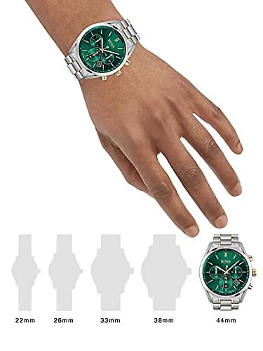 Hugo Boss Champion Chronograph Green Dial Two Tone Steel Strap Watch for Men - 1513878 Buy Now By Hugo Boss