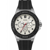 Guess Force Analog Quartz White Dial Black Rubber Strap Watch For Men - W0674G3 Buy Now By Guess