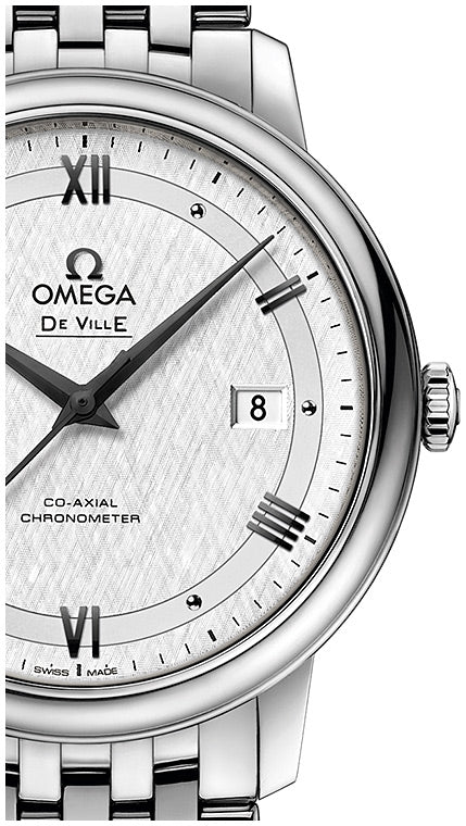 Shop Omega De Ville Prestige Co Axial Automatic White Dial Silver Steel Strap Watch for Men - 424.10.40.20.02.005 in USA