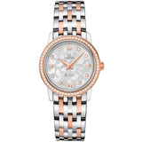 Shop Omega De Ville Prestige Quartz Diamonds Silver Dial Two Tone Steel Strap Watch for Women - 424.25.27.60.52.001 in USA
