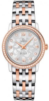 Shop Omega De Ville Prestige Quartz Diamonds Silver Dial Two Tone Steel Strap Watch for Women - 424.25.27.60.52.001 in USA