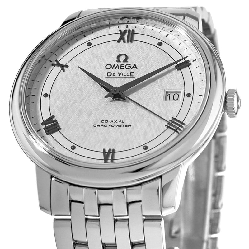 Shop Omega De Ville Prestige Co Axial Automatic White Dial Silver Steel Strap Watch for Men - 424.10.40.20.02.005 in USA