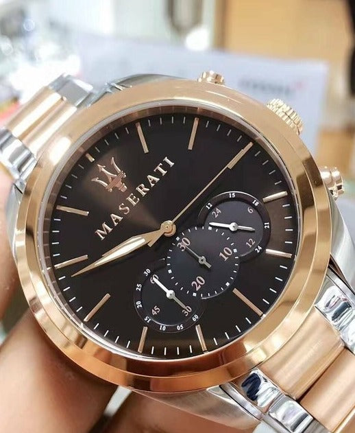 Maserati Traguardo Chronograph Brown Dial Two Tone Steel Strap Men's Watch - R8873612003 Buy Now By Maserati