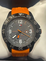 Tommy Hilfiger Cole Black Dial Orange Rubber Strap Watch for Men - 1790985 Buy Now By Tommy Hilfiger