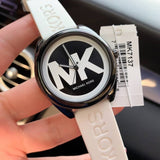 Michael Kors Janelle Three Hand Black Dial White Rubber Strap Watch For Women - MK7137 Buy Now By Michael Kors