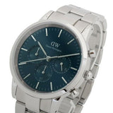 Daniel Wellington Iconic Chronograph Link Blue Dial Silver Steel Strap Watch For Men - DW00100644 Buy Now By Daniel Wellington