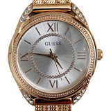 Shop Guess Whisper Silver Dial Rose Gold Mesh Bracelet Watch for Women - W1084L3 in USA
