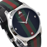Gucci G Timeless Quartz Black Dial Multicolored Black Leather Strap Watch For Men - YA1264079 Buy Now By Gucci