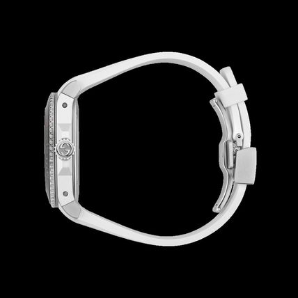 Shop Gucci Dive Quartz White Dial White Rubber Strap Watch For Men - YA136330 in USA