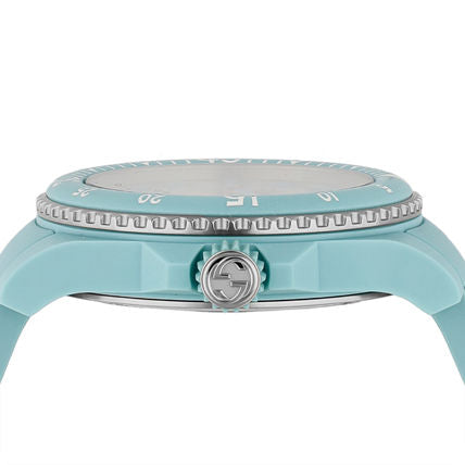 Shop Gucci Dive Automatic Green Dial Green Rubber Strap Unisex Watch - YA136344 in USA