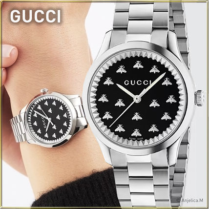 Shop Gucci G Timeless Quartz Black Dial Silver Steel Strap Watch for Women - YA1265034 in USA