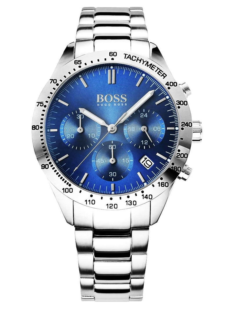 Shop Hugo Boss Talent Blue Dial Silver Steel Strap Watch for Men - 1513582 in USA