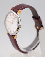 Emporio Armani Gianni T-Bar Quartz Silver Dial Brown Leather Strap Watch For Women - AR11061 Buy Now By Emporio Armani