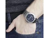 Guess Rigor Quartz Black Dial Silver Steel Strap Watch For Men - W0218G2 Buy Now By Guess
