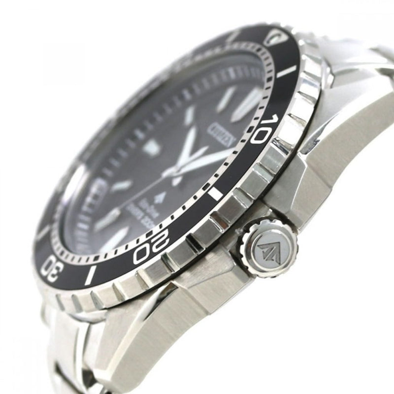 Citizen Promaster Diver Chronograph Black Dial Silver Steel Strap Watch For Men - BN0190-82E Buy Now By Citizen