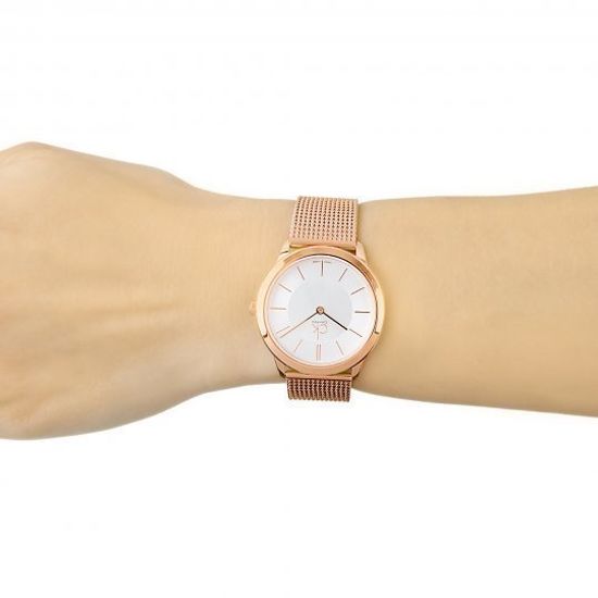 Calvin Klein Minimal White Dial Rose Gold Mesh Bracelet Watch for Women - K3M23626 Buy Now By Calvin Klein