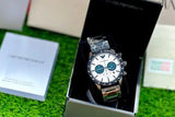 Emporio Armani Mario Chronograph White Dial Black Steel Strap Watch For Men - AR11471 Buy Now By Emporio Armani