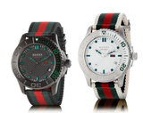 Gucci G Timeless Sport Black Dial Two Tone NATO Strap Watch For Men - YA126229 Buy Now By Gucci
