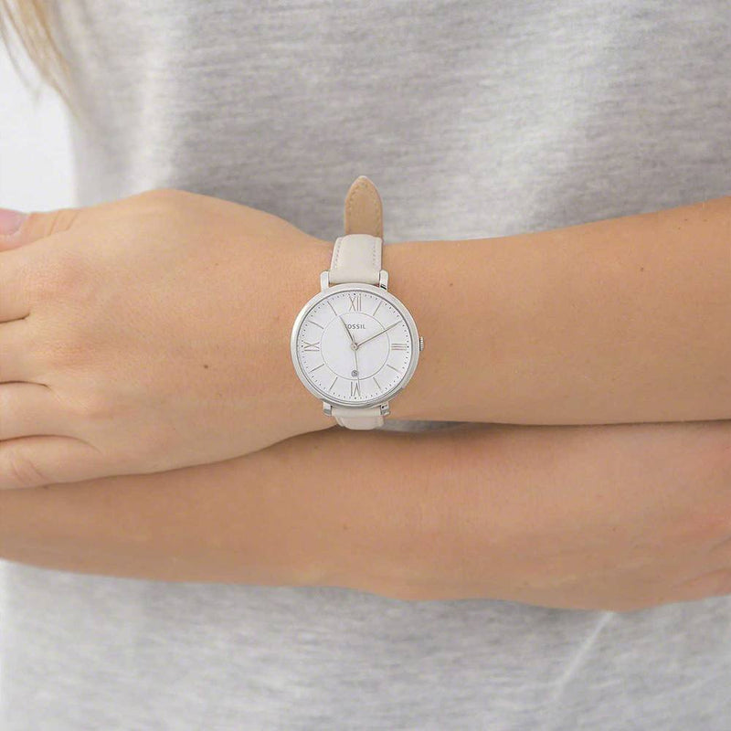 Fossil Jacqueline White Dial Beige Leather Strap Watch for Women - ES3793 Buy Now By Fossil