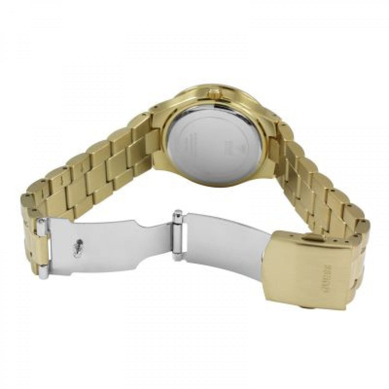 Guess Glisten Analog Gold Dial Gold Steel Strap Watch For Women - W13576l1 Buy Now By Guess