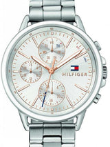 Shop Tommy Hilfiger Carly White Dial Silver Stainless Steel Strap Watch for Women - 1781787 in USA