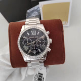 Michael Kors Lexington Chronograph Black Dial Silver Steel Strap Watch For Women - MK7277 Buy Now By Michael Kors