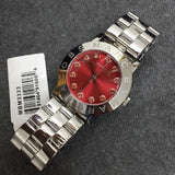 Marc Jacobs Amy Red Dial Silver Steel Strap Watch for Women - MBM3333 Buy Now By Marc Jacobs