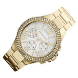 Shop Michael Kors Camille Silver Diamonds Dial Gold Steel Strap Watch for Women - MK5756 in USA