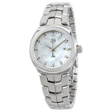 Shop Tag Heuer Link Quartz Diamonds Mother of Pearl Dial Silver Steel Strap Watch for Women - WBC1312.BA0600 in USA