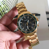 Fossil Bannon Multifunction Chronograph Green Dial Gold Steel Strap Watch for Men - BQ2493 Buy Now By Fossil