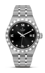 Tudor Royal Automatic Diamonds Black Dial Silver Steel Strap Watch for Men - M28600-0004 Buy Now By Tudor