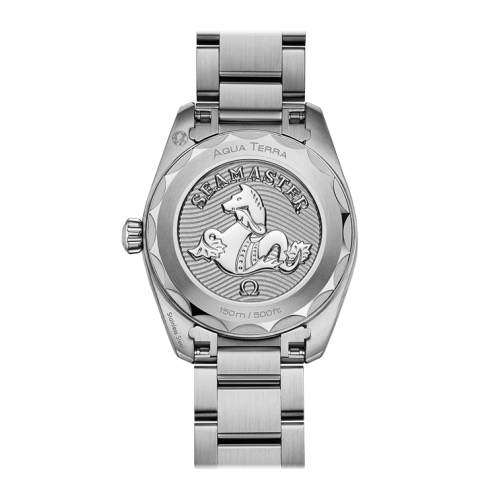 Shop Omega Seamaster Aqua Terra Quartz Diamond Black Dial Silver Steel Strap Watch for Women - 220.10.28.60.51.001 in USA