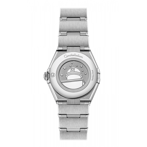 Shop Omega Constellation Manhattan Quartz Diamonds Blue Dial Silver Steel Strap Watch for Women - 131.10.25.60.53.001 in USA