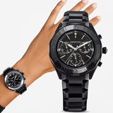 Shop Swarovski Dextera Chronograph Black Dial Black Steel Strap Watch for Women - 5641393 in USA