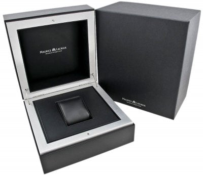 Shop Maurice Lacroix Fiaba Black Dial with Diamonds Black Leather Strap Watch for Women - DV5012-SD531-350 in USA