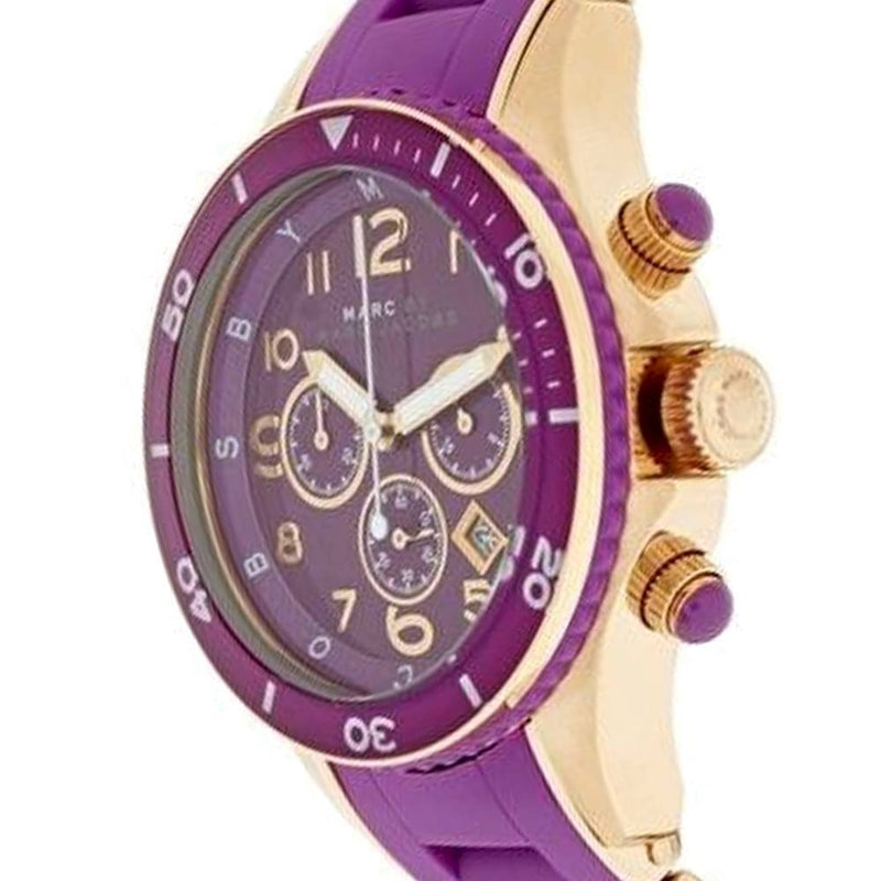 Marc Jacobs Rock Chronograph Purple Dial Purple Silicone Strap Watch for Women - MBM2576 Buy Now By Marc Jacobs
