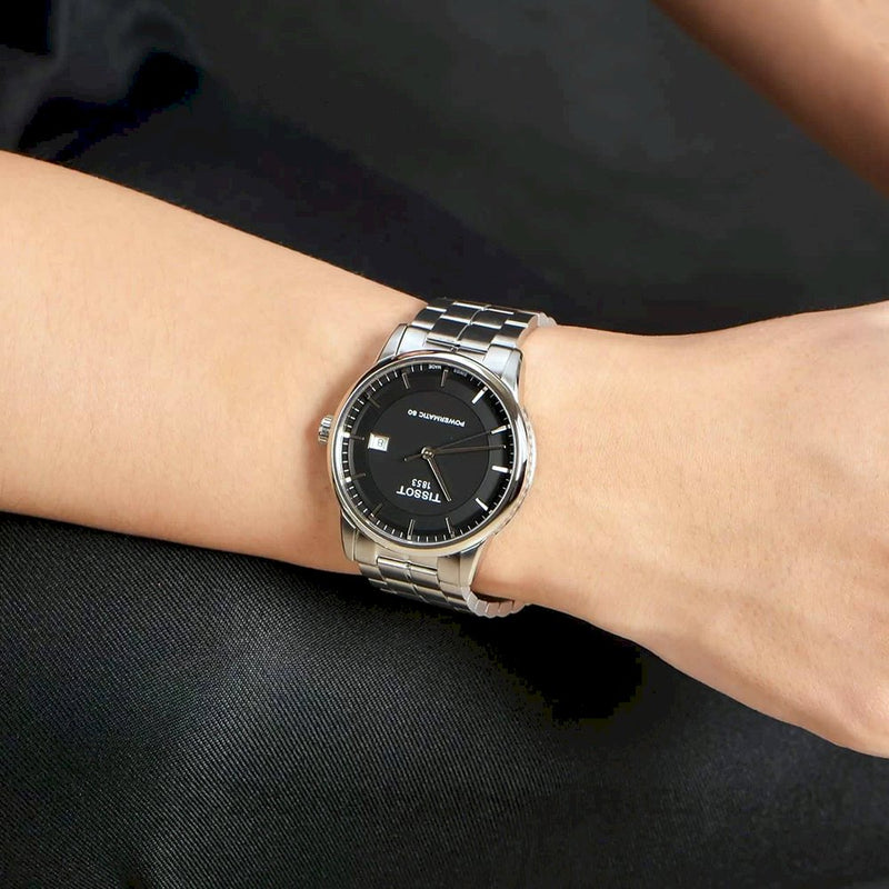 Tissot Luxury Powermatic 80 Black Dial Silver Steel Strap Watch For Men - T086.407.11.051.00 Buy Now By Tissot