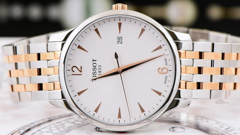 Tissot T Classic Tradition White Dial Two Tone Mesh Bracelet Watch For Men - T063.610.22.037.01 Buy Now By Tissot