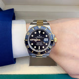 Shop Rolex Submariner Date 41 Oyster Black Dial Two Tone Oystersteel & Yellow Gold Strap Watch for Men - M126613LN-0002 in USA