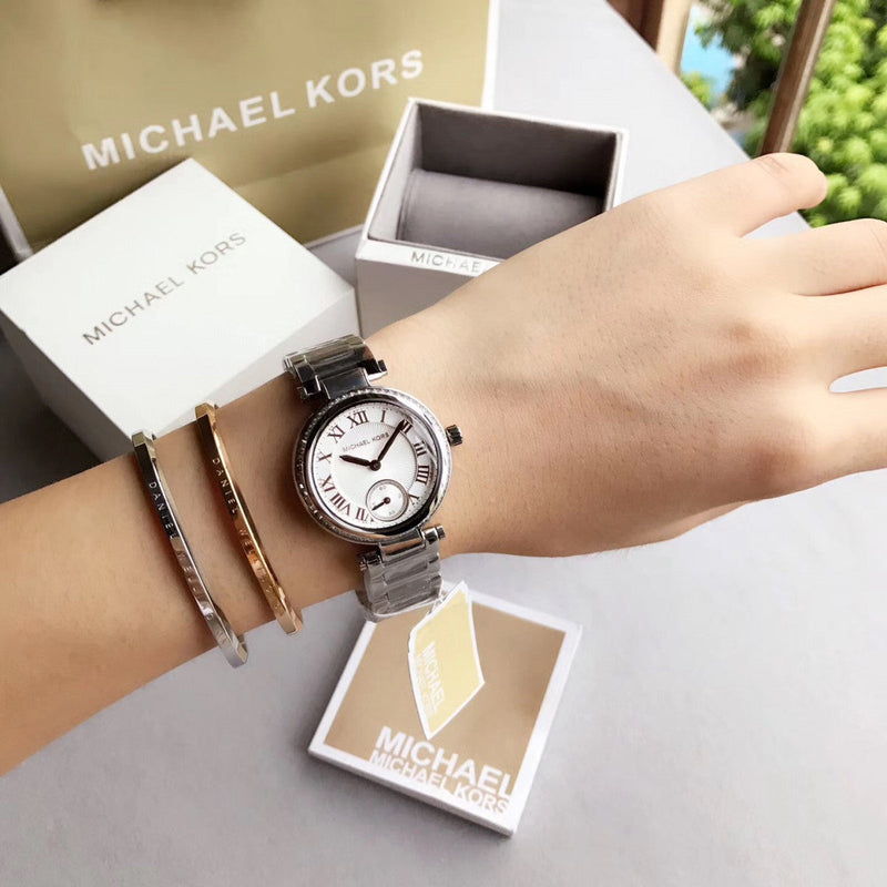 Michael Kors Skylar Quartz White Dial Silver Steel Strap Watch For Women - MK5970 Buy Now By Michael Kors