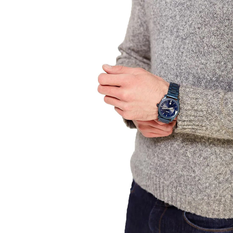 Fossil Machine Blue Dial Blue Steel Strap Watch for Men - FS5231 Buy Now By Fossil