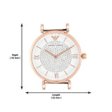 Emporio Armani Gianni T Bar White Dial Two Tone Steel Strap Watch For Women - AR1926