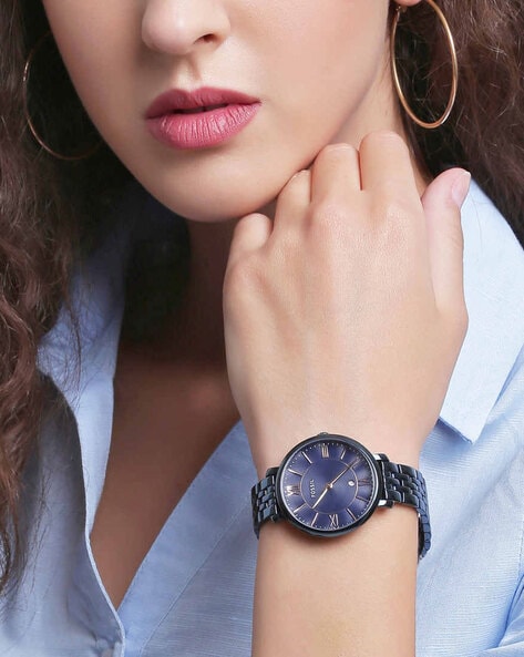 Fossil Jacqueline Blue Dial Blue Steel Strap Watch for Women - ES4094 Buy Now By Fossil